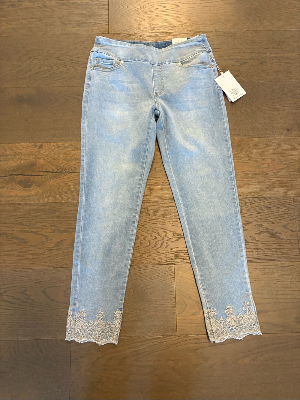 GG jeans brand light blue stretchy pull on jeans sz 8 NWT